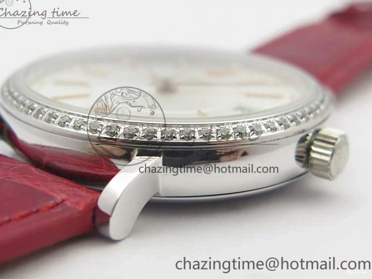 MIROTIME 0215 Portofino Automatic 37 SS M+F 1:1 Best Edition Silver Dial RG Markers on Red Crocodile Strap A Reliable 7154